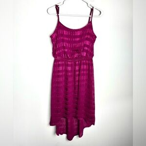 Loft Berry Pink High Low Dress Slip Dress Elastic waist Adjustable straps Small